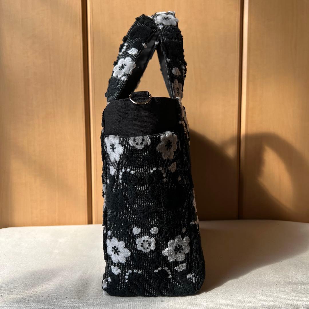 のびしろ応援【ジョリーフルール】もふもふサイドポケット付　M パンダブラック