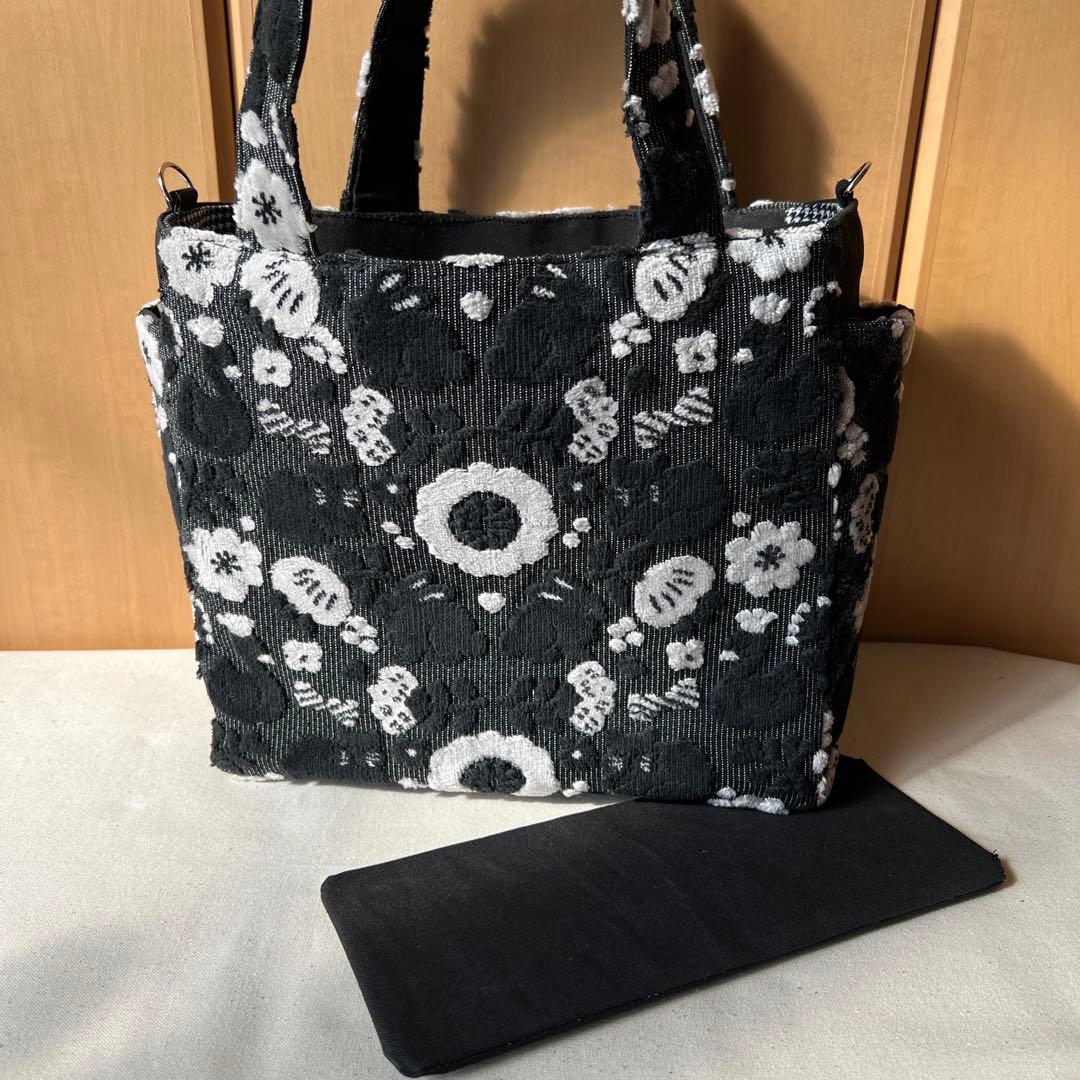 のびしろ応援【ジョリーフルール】もふもふサイドポケット付　M パンダブラック