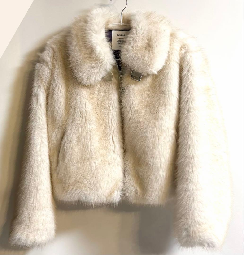 jouetie ベルトミドルファーコート ファーアウター アイボリー