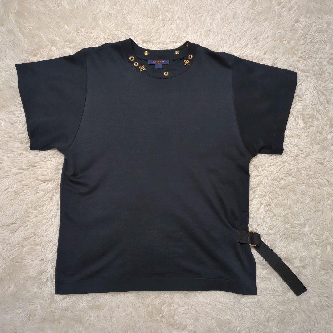 【入手困難・美品】ルイヴィトン☆サイドストラップTシャツ ゴールドモノグラム 黒