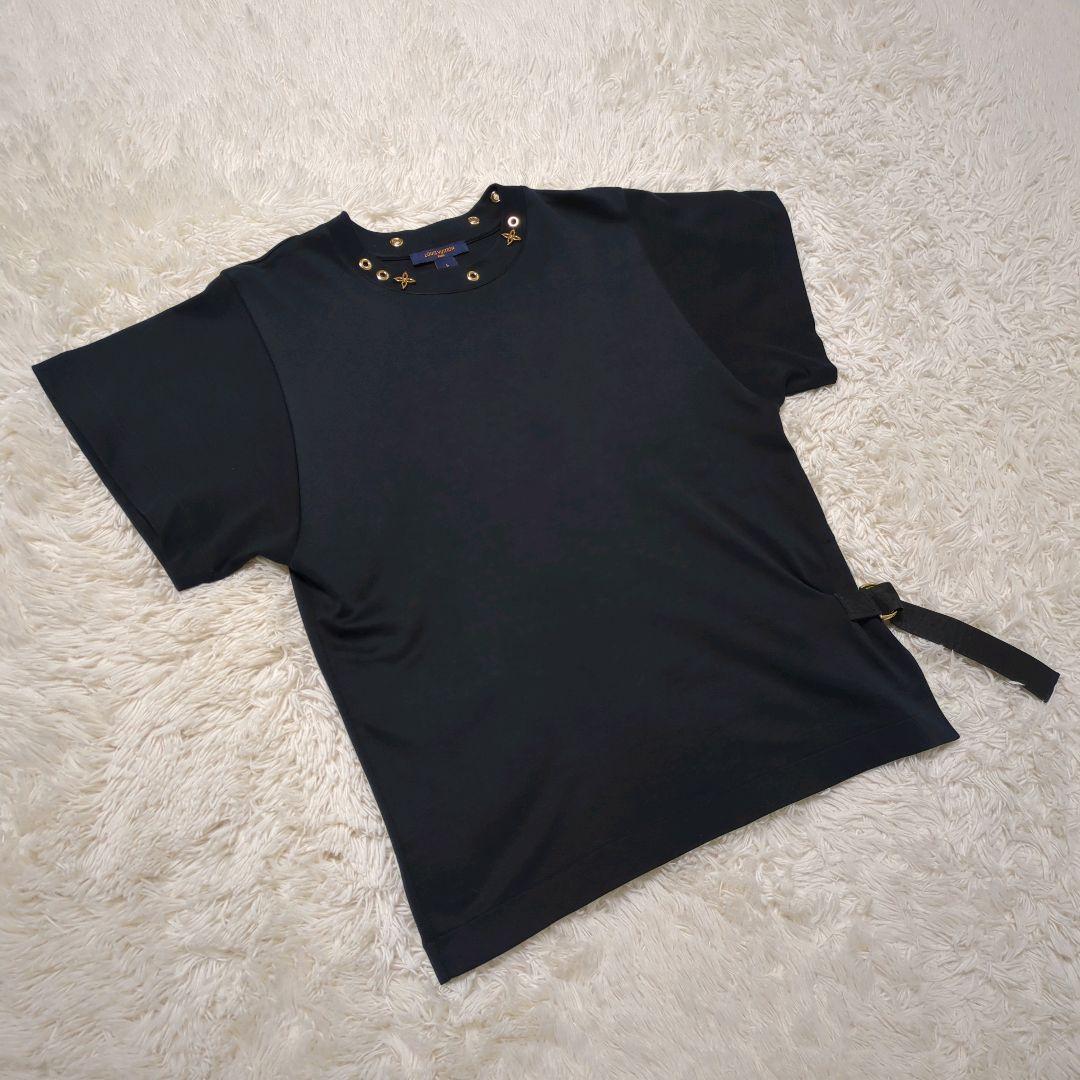 【入手困難・美品】ルイヴィトン☆サイドストラップTシャツ ゴールドモノグラム 黒
