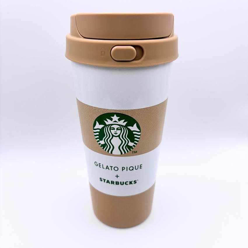 スタバ gelato pique ボーダーステンレスTOGOボトル ベージュ