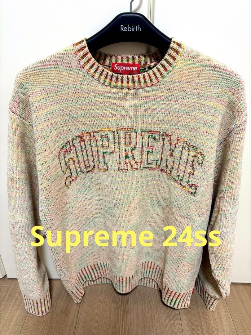 トップス Supreme Contrast Arc Sweater white M