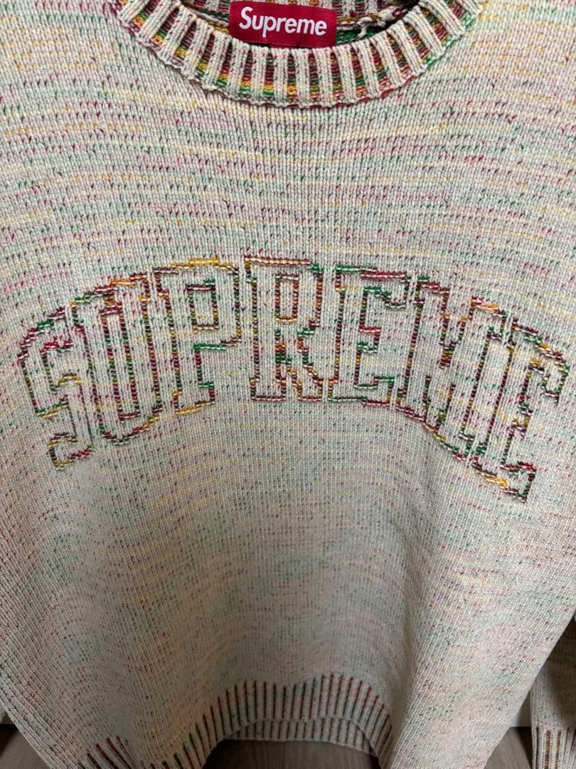 トップス Supreme Contrast Arc Sweater white M