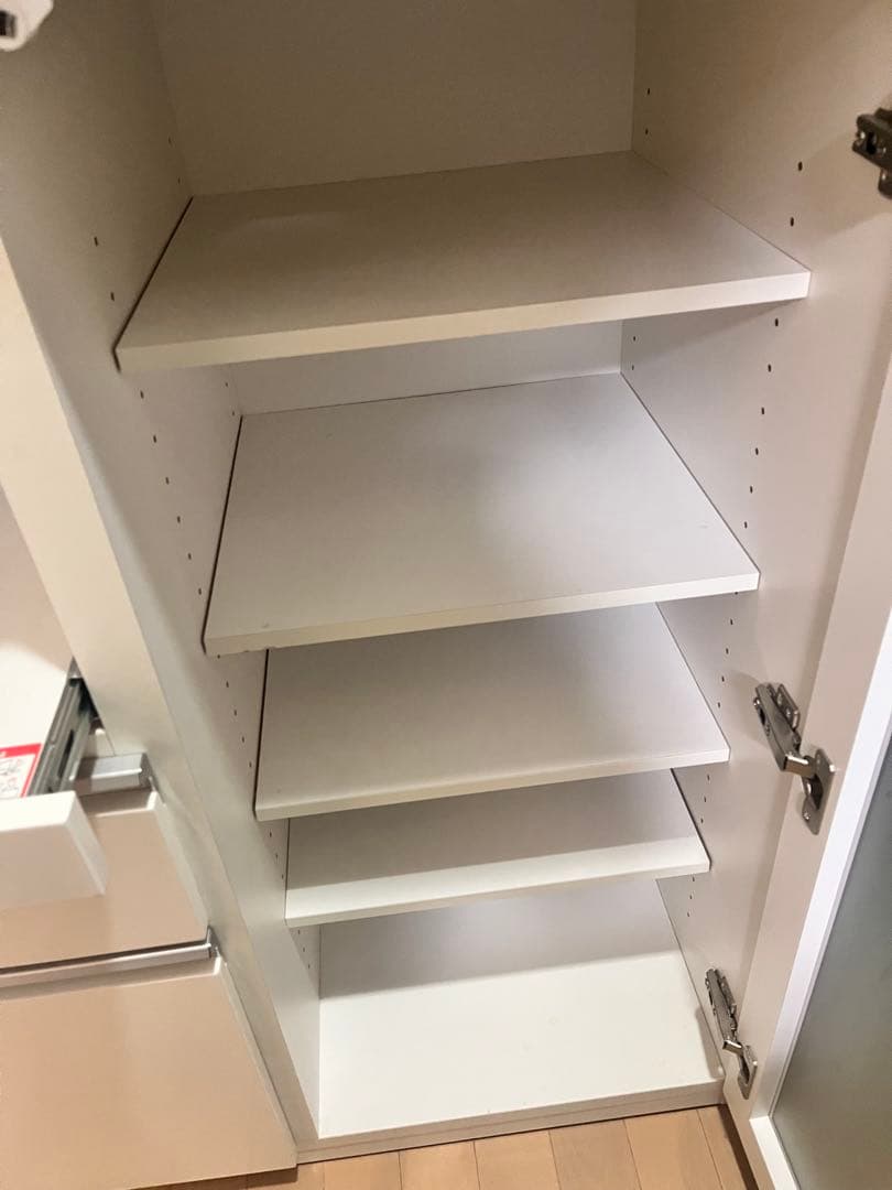 ホワイト ガラス扉 レンジボード