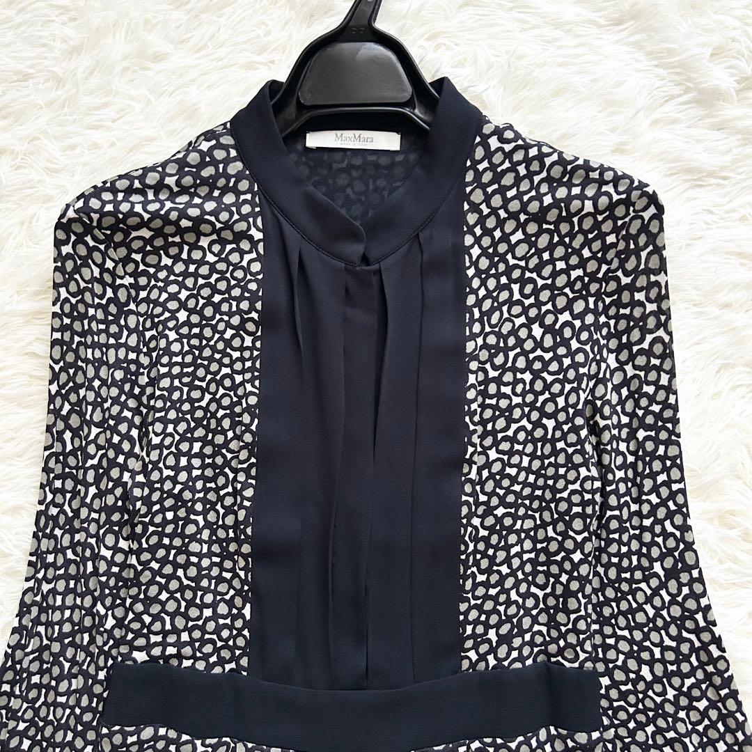 ginga✨マックスマーラ　最高級　白タグ　フレアワンピース　ピンタック