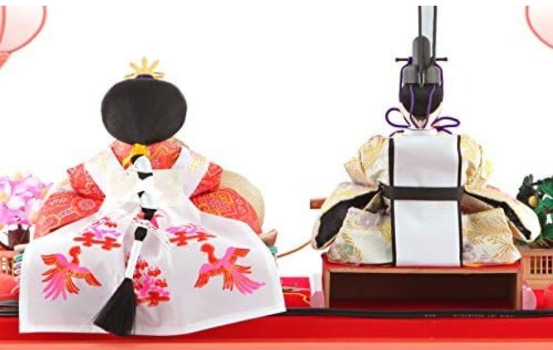 雛人形 ケース飾り 親王飾り 清玉作 芥子親王 コンパクト パールピンク