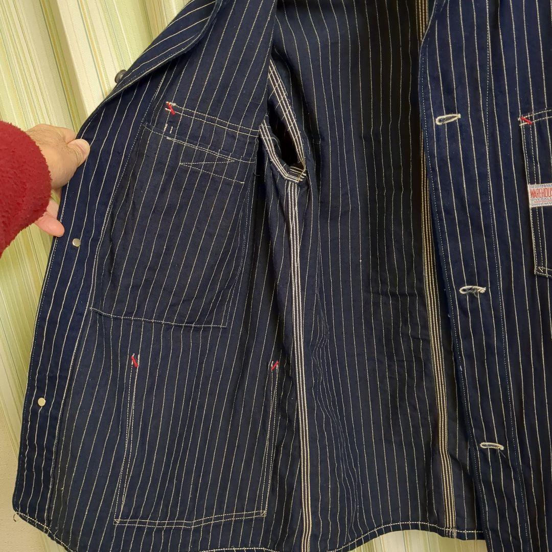 E*o様 未洗い 40 ウエアハウス ストライプカバーオール WAREHOUSE