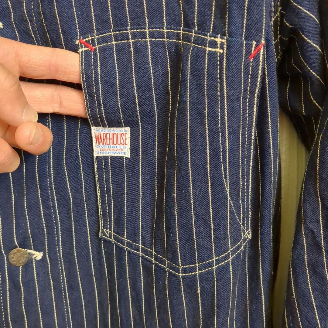E*o様 未洗い 40 ウエアハウス ストライプカバーオール WAREHOUSE