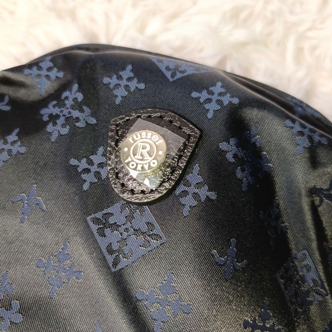 極美品・新同■russet モノグラム ボディバッグ ブラック×ブルー