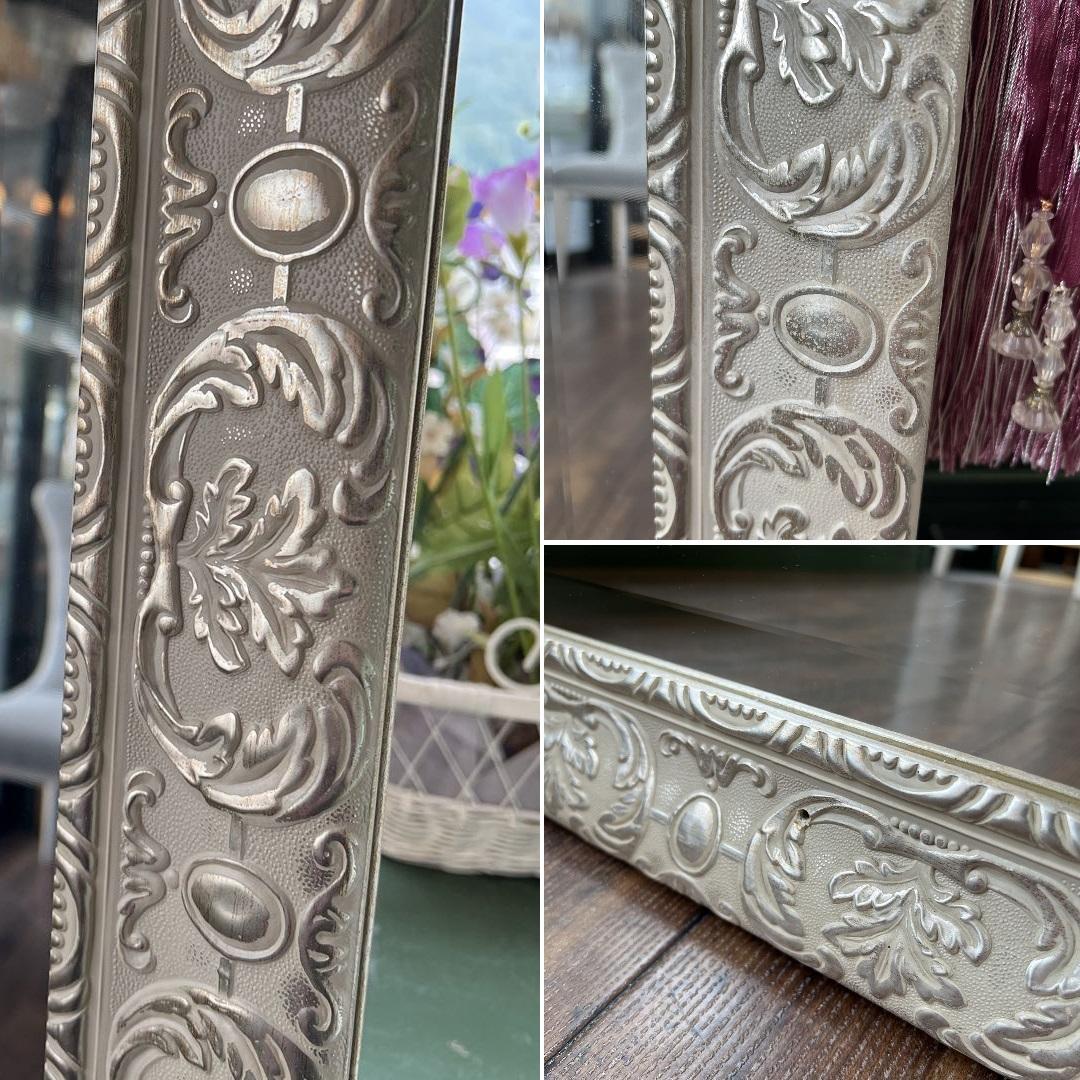 k556r122 エレガントでクラシカルな大型フレームミラー 177㎝ 紐飾り