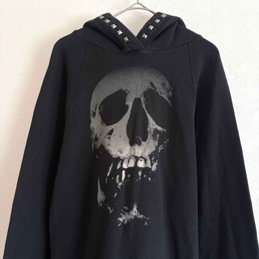 ヒステリックグラマー ロングパーカー スカルベリー スタッズ ワンピース 黒