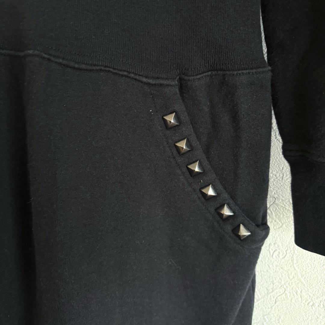 ヒステリックグラマー ロングパーカー スカルベリー スタッズ ワンピース 黒