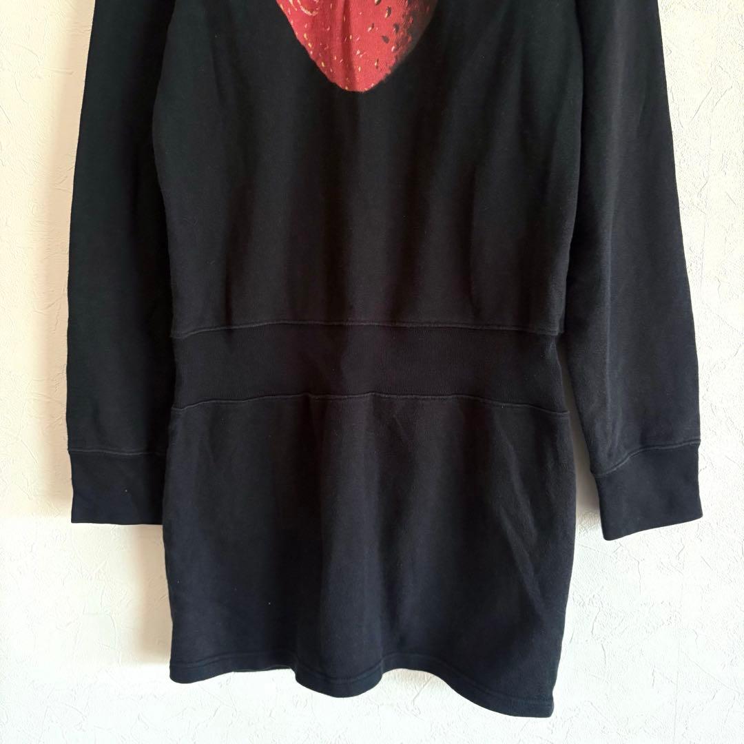 ヒステリックグラマー ロングパーカー スカルベリー スタッズ ワンピース 黒