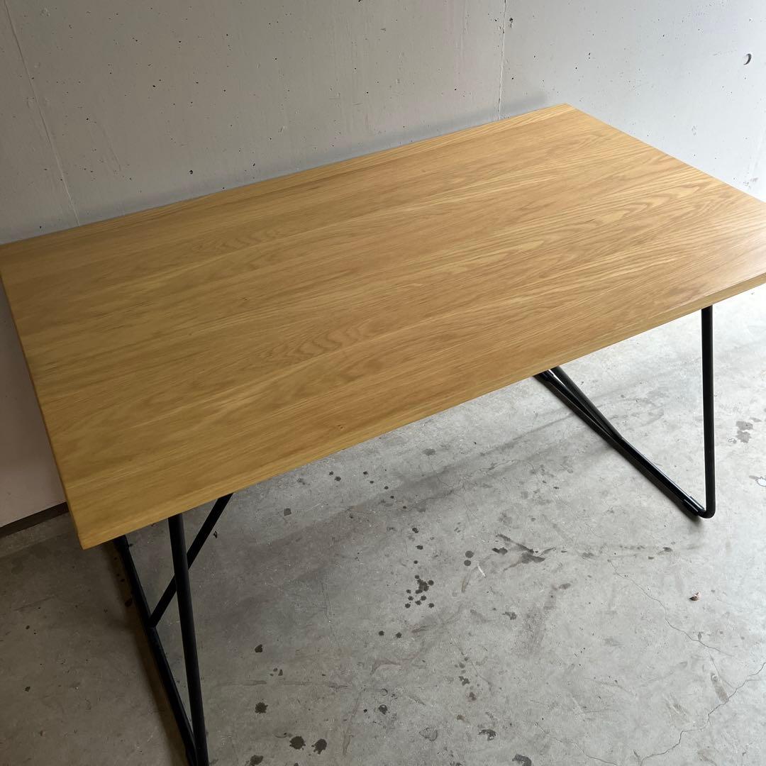 美品★無印 木製折りたたみテーブル オーク材突板　幅１２０ｃｍ