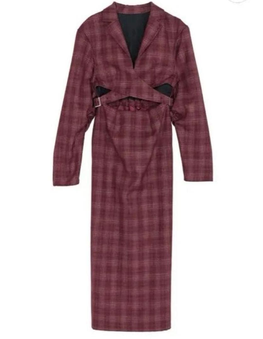 週末限定値下⭐︎【新品タグ付き】WAIST CROSS CHECK DRESS