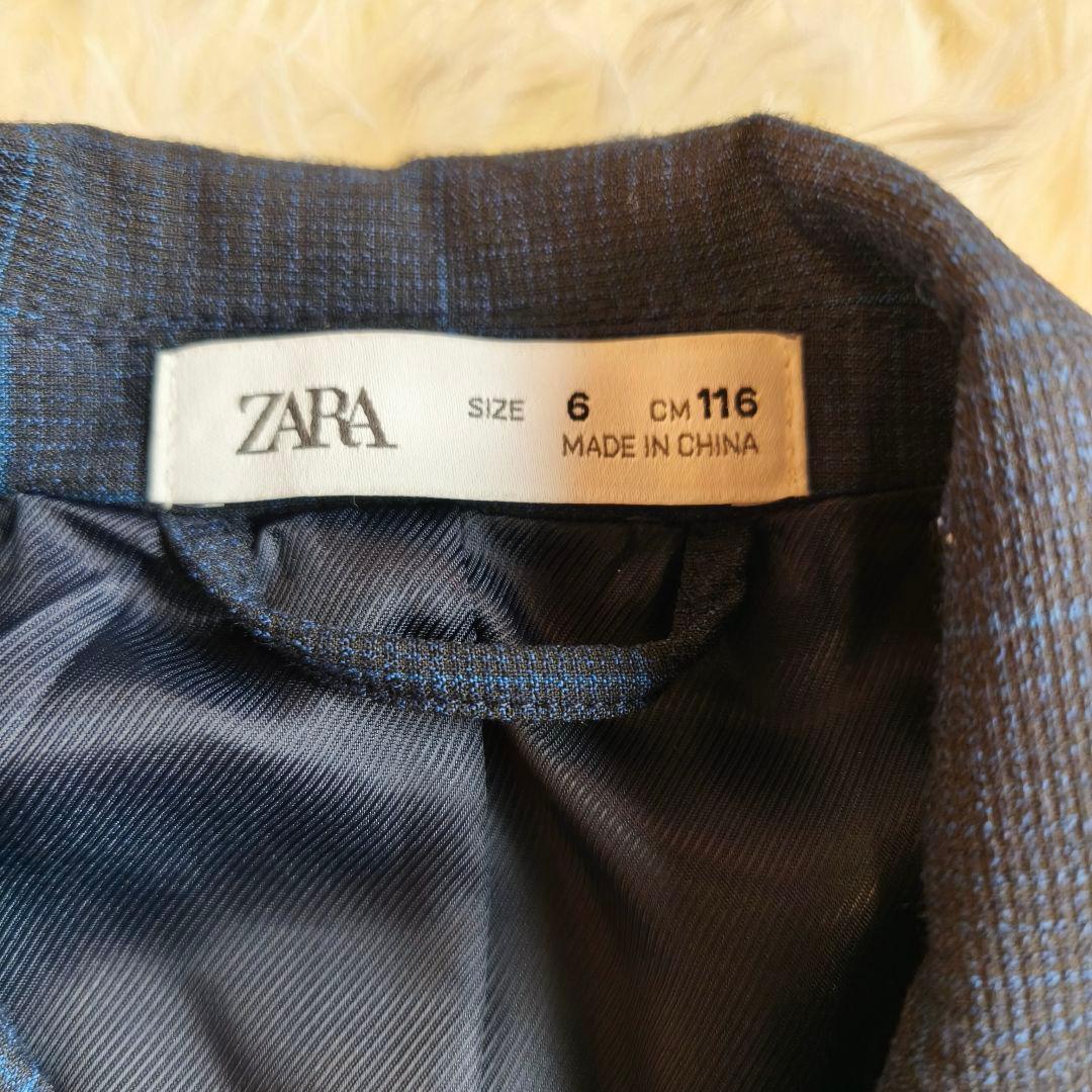 ZARA フォーマルスーツ セット 115 120 ネイビー チェック 入学