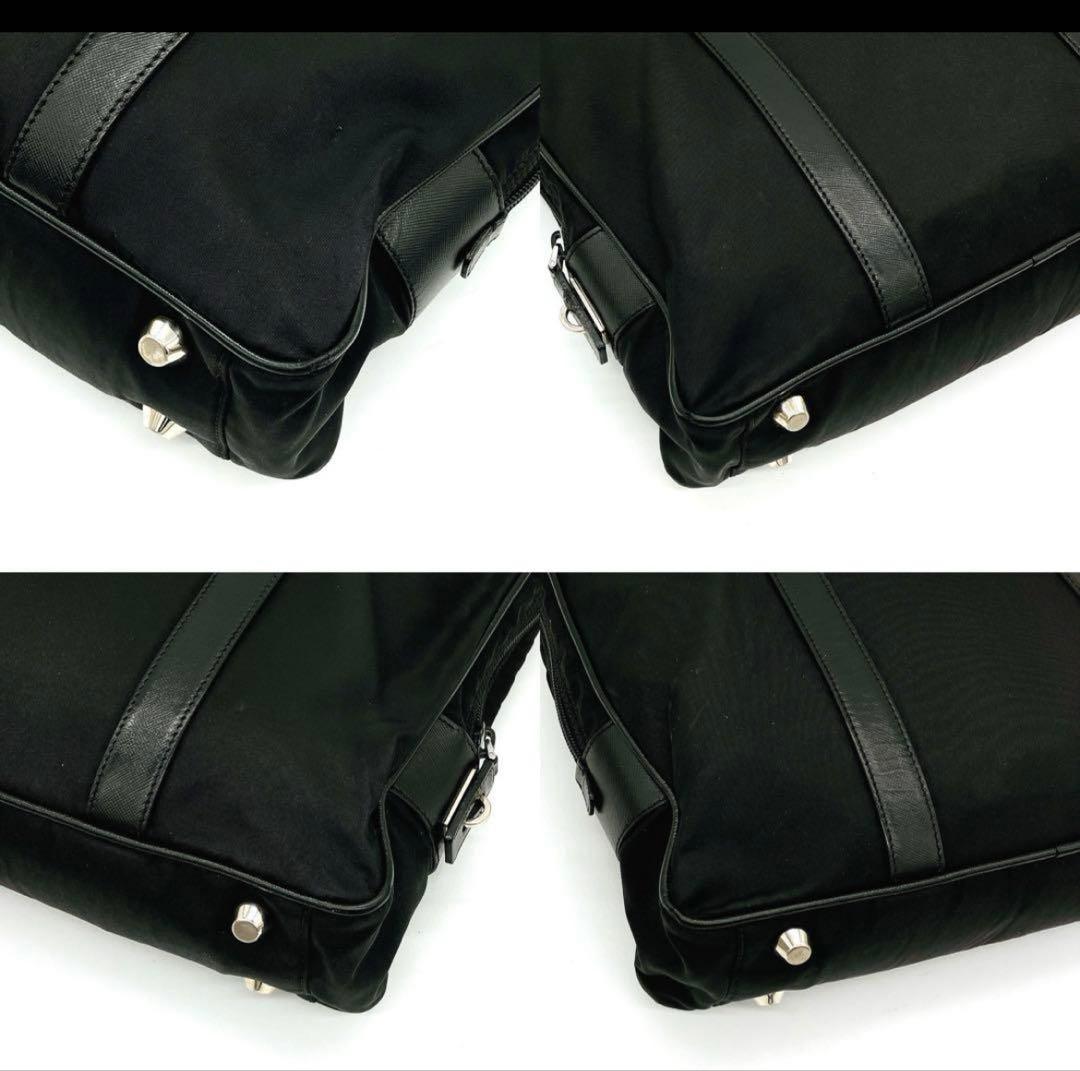 【PRADA】ビジネスバッグ　三角ロゴプレート　ナイロン　ブラック