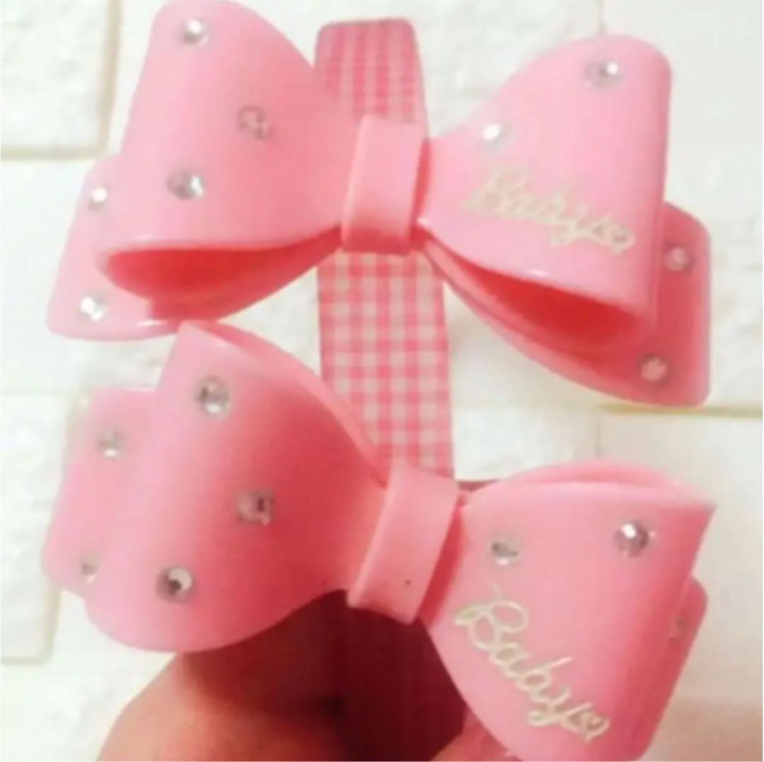 【美品セール!】baby バラリボンチェック柄ピンク