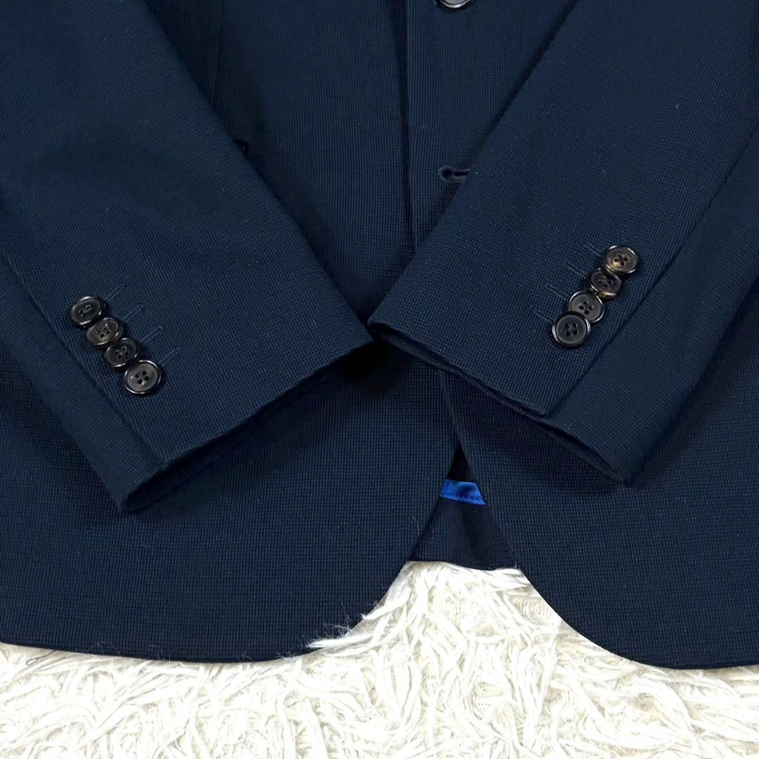 極美品 PSポールスミス アンコンジャケット 紺 M マルチストライプ ネイビー