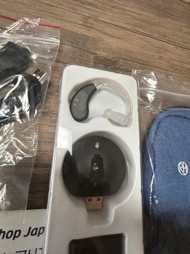 楽ちんヒヤリング 片耳用 ブラック ほぼ未使用 付属品完備