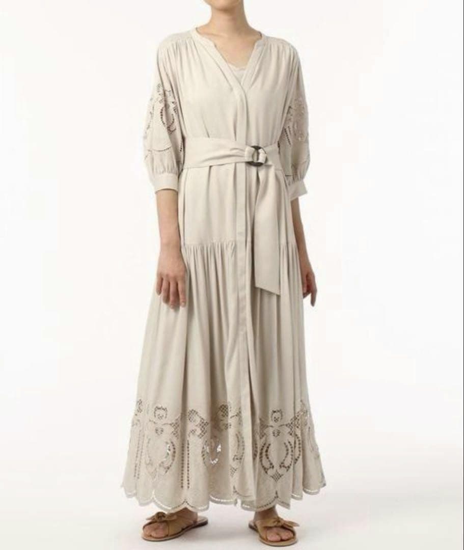 【美品♡人気モデル】グレースコンチネンタル　カットワークティアードワンピース　F