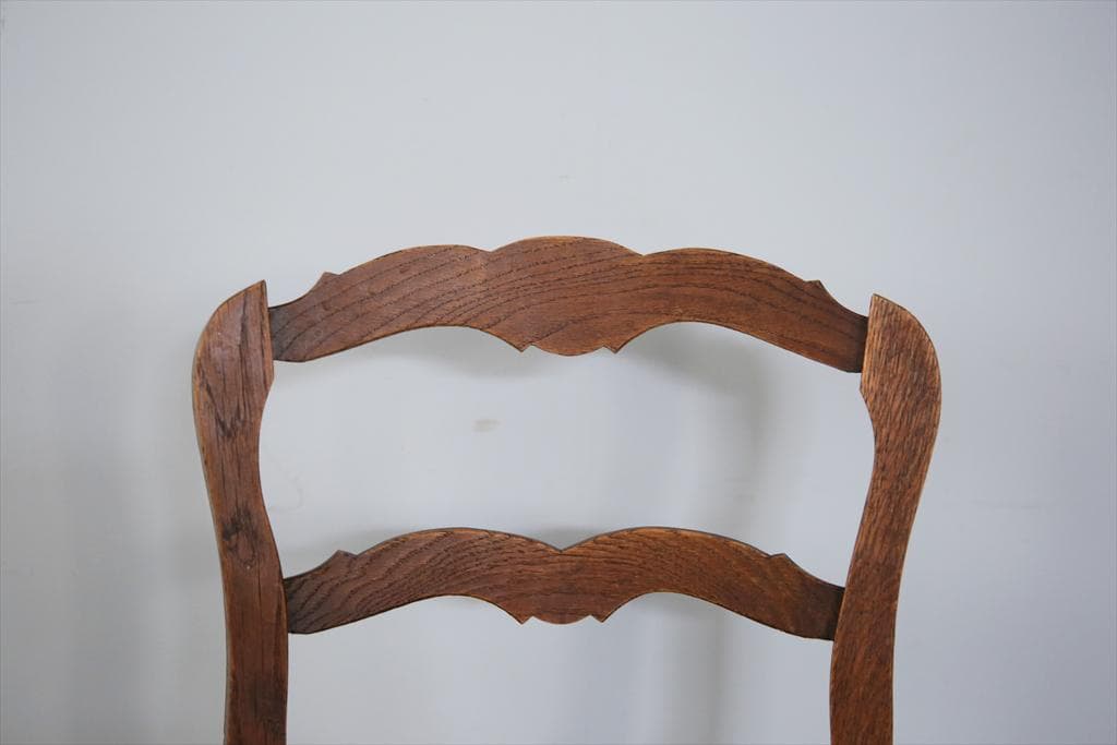 フランスアンティーク猫脚ダイニングチェア/イス/ラッシュシート(90-9-1)