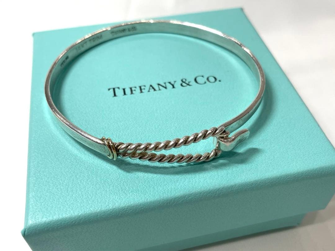 レア　TIFFANY&Co. ティファニー ツイストロープ　フックコンビバングル