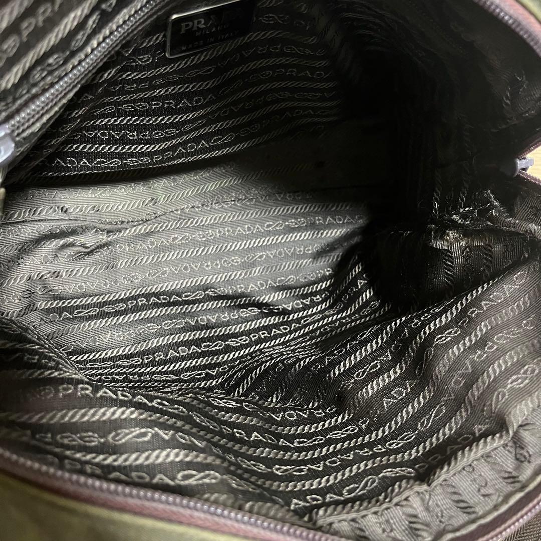 【本物鑑定済】プラダトートバック　テスートスポーツロゴトート　カーキ　B8495