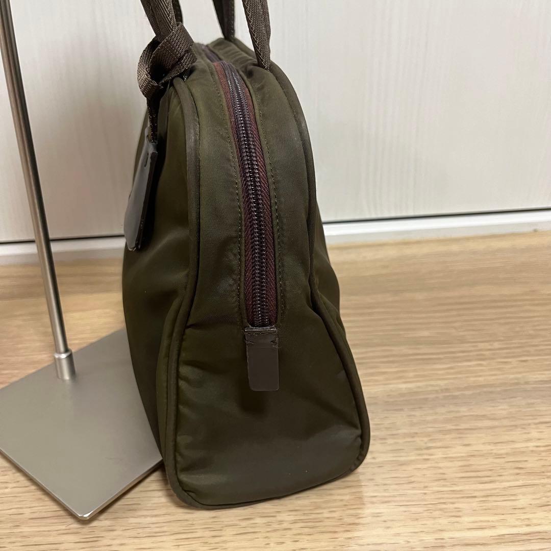 【本物鑑定済】プラダトートバック　テスートスポーツロゴトート　カーキ　B8495