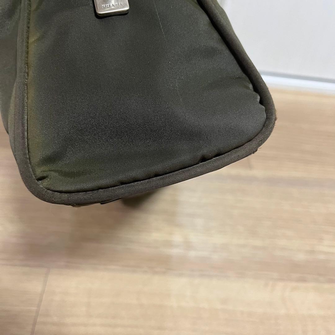 【本物鑑定済】プラダトートバック　テスートスポーツロゴトート　カーキ　B8495