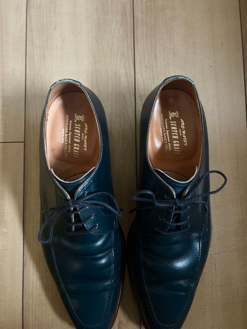 【美品】SCOTCHGRAIN スコッチグレイン ネイビー Uチップ 25.5