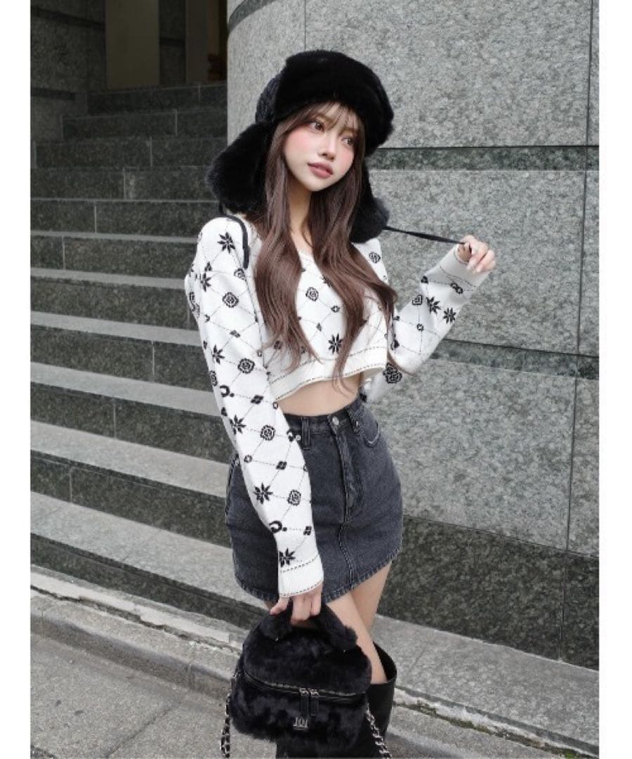 ダーリッチ アンサンブルスノーロゴニットミニワンピース