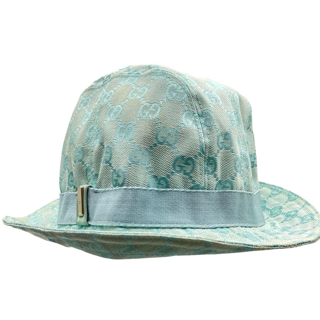 GUCCI GGキャンバス バケットハット 帽子 ハット バケハ ブルー