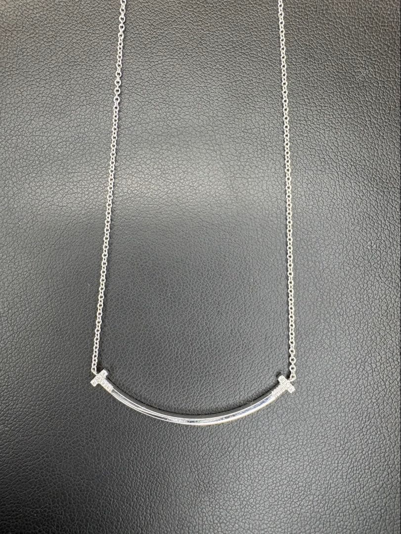 ⭐️美品⭐️定価34.6万ティファニーT スマイルペンダントホワイトゴールドダイヤ