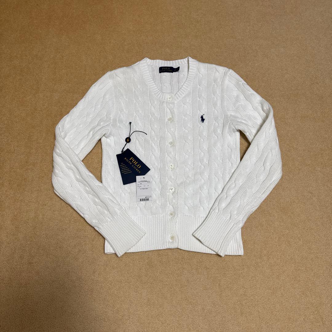 POLO ラルフローレン ケーブルニットコットンカーディガン ポロシャツ ポニー