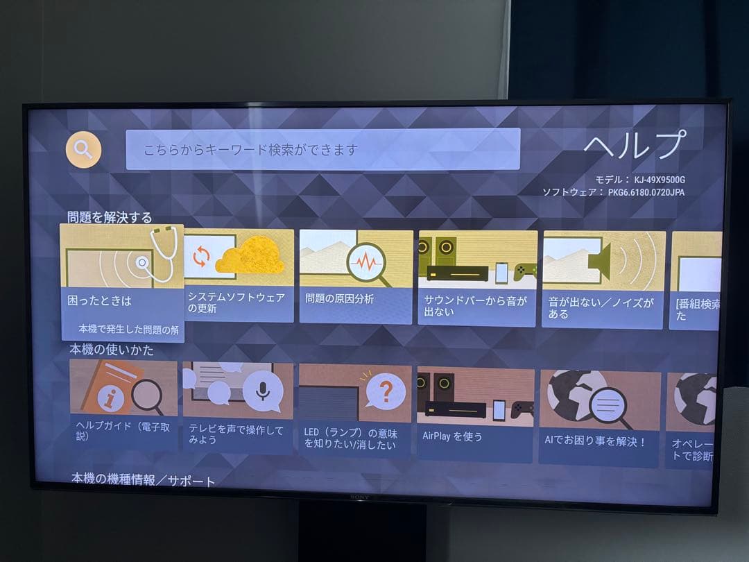 SONY ブラビア　KJ-49X9500G 49インチ液晶テレビ　2020年