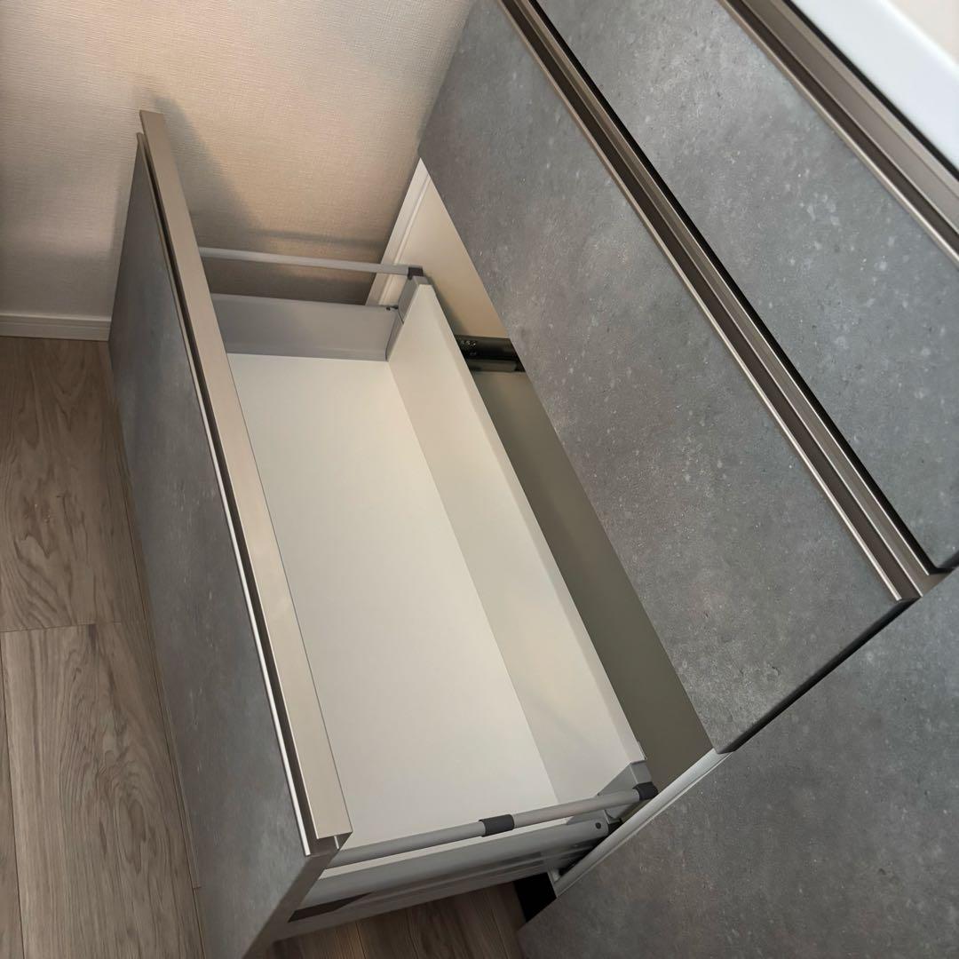 【極美品】ストーン調 カップボード 120cm セラミック天板