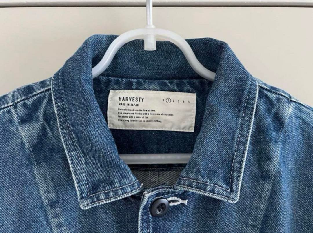 “ハーベスティ”デニムカバーオール・ユニセックス・ユーズド加工・サイズ1