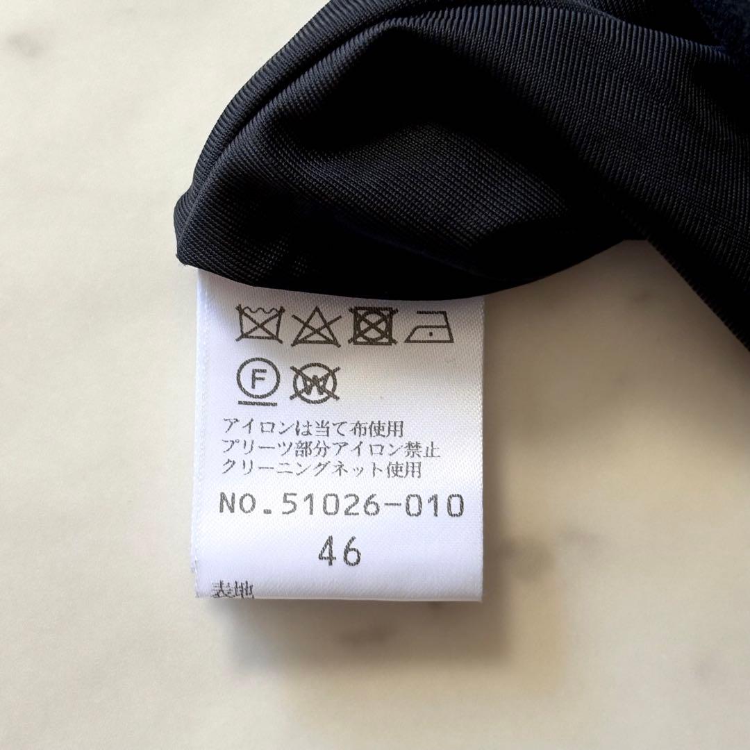 美品 ローズティアラ 大きいサイズ46 バックプリーツ チュニックワンピース 黒