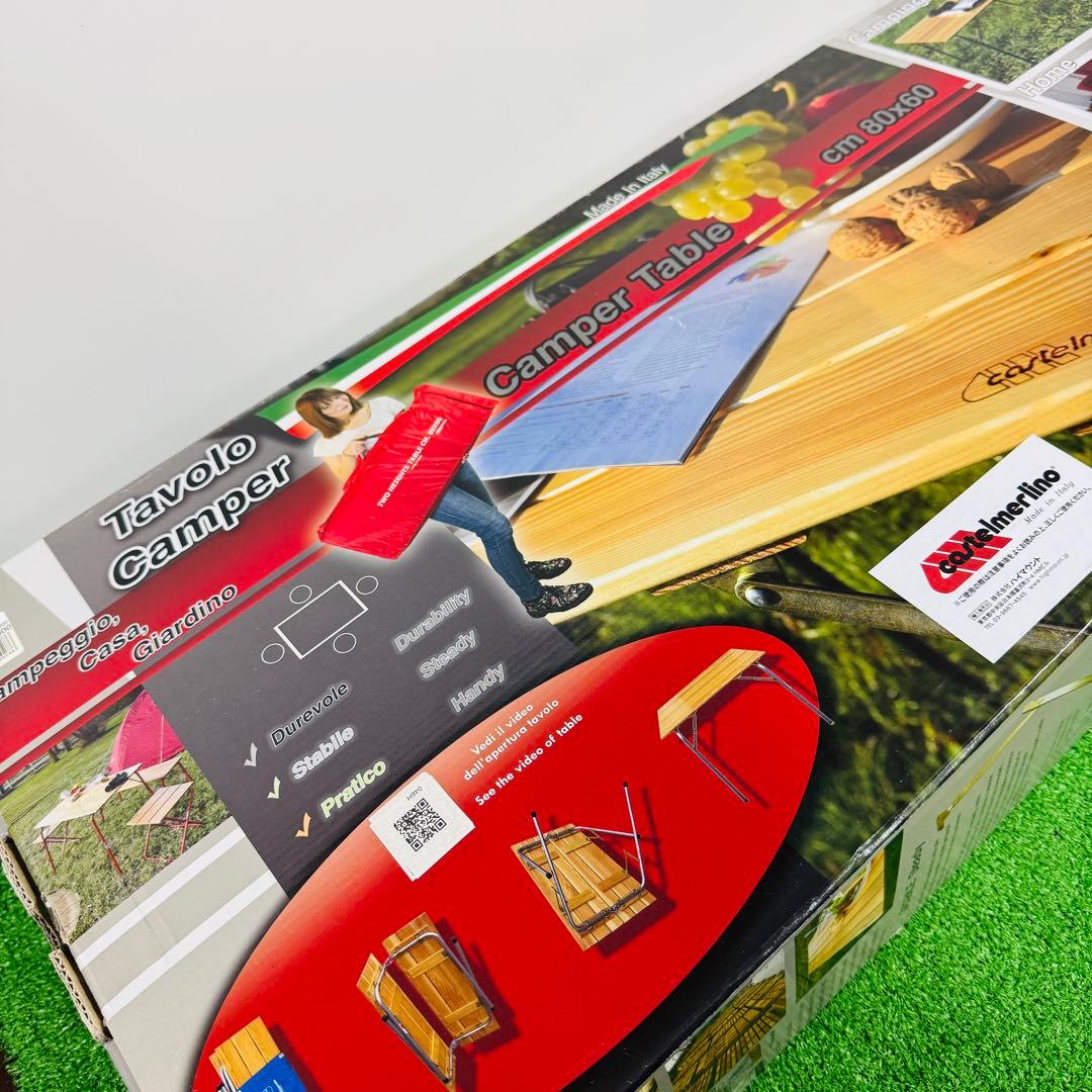 新品 CASTELMERLINO ハイ＆ローキャンパーテーブル 80×60