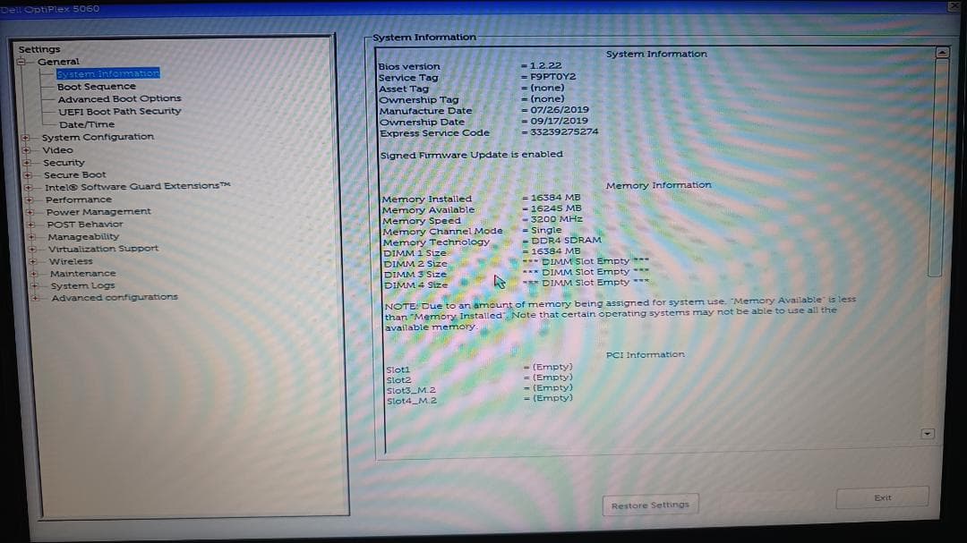 Windowsデスクトップ Dell Optiplex 5060