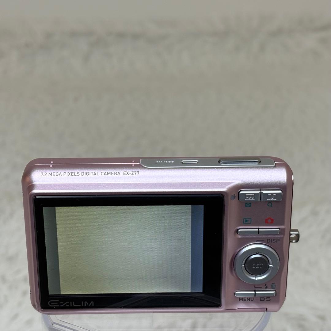 美品　CASIO カメラ　エクシリムEX-Z77 充電器　箱　ピンク コンデジ