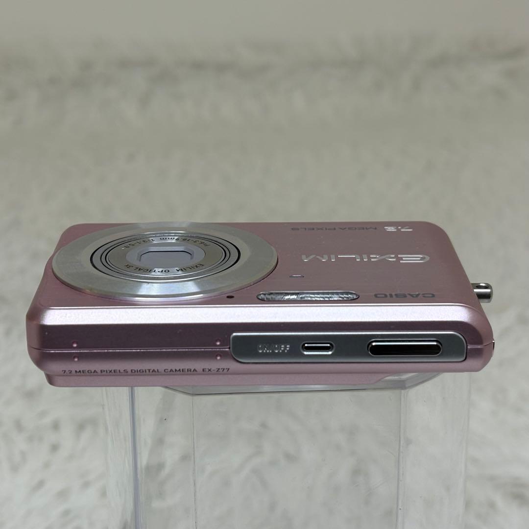 美品　CASIO カメラ　エクシリムEX-Z77 充電器　箱　ピンク コンデジ