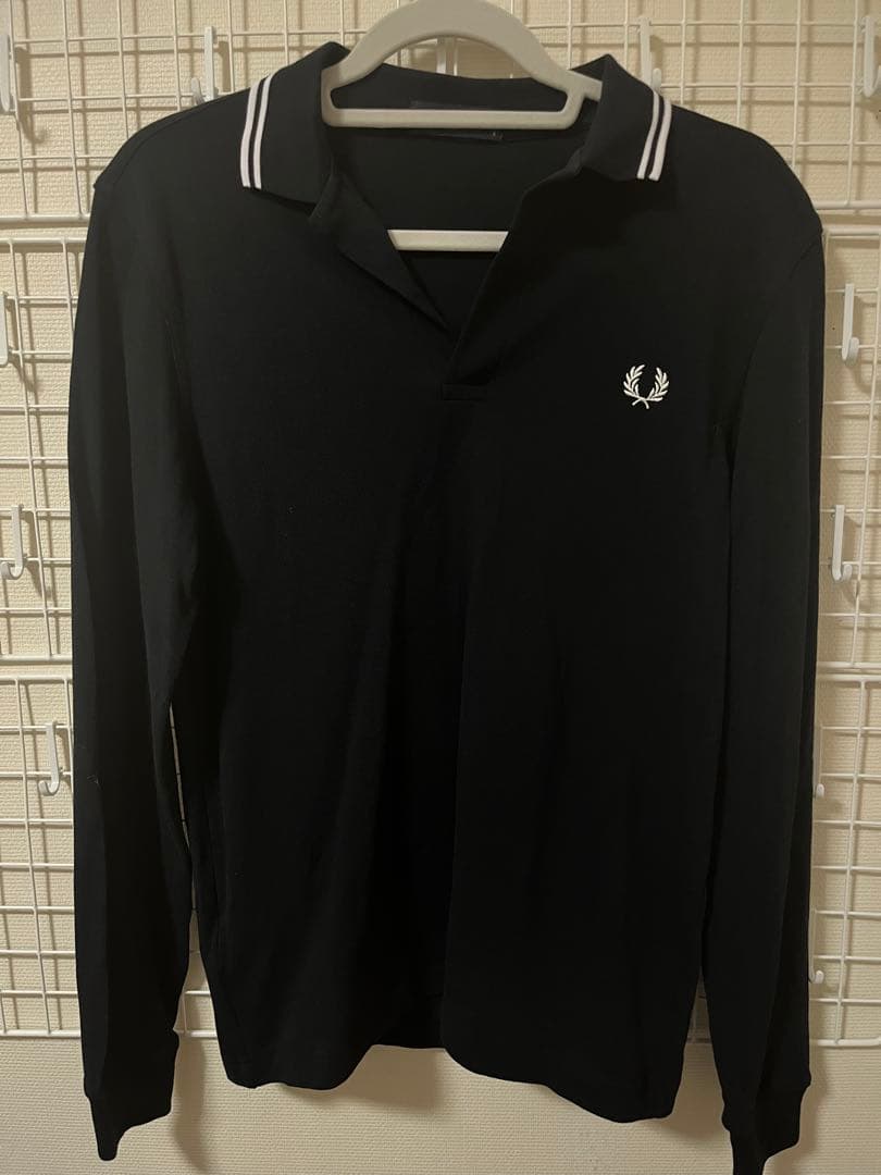 FRED PERRY 長袖ポロシャツ S ネイビー