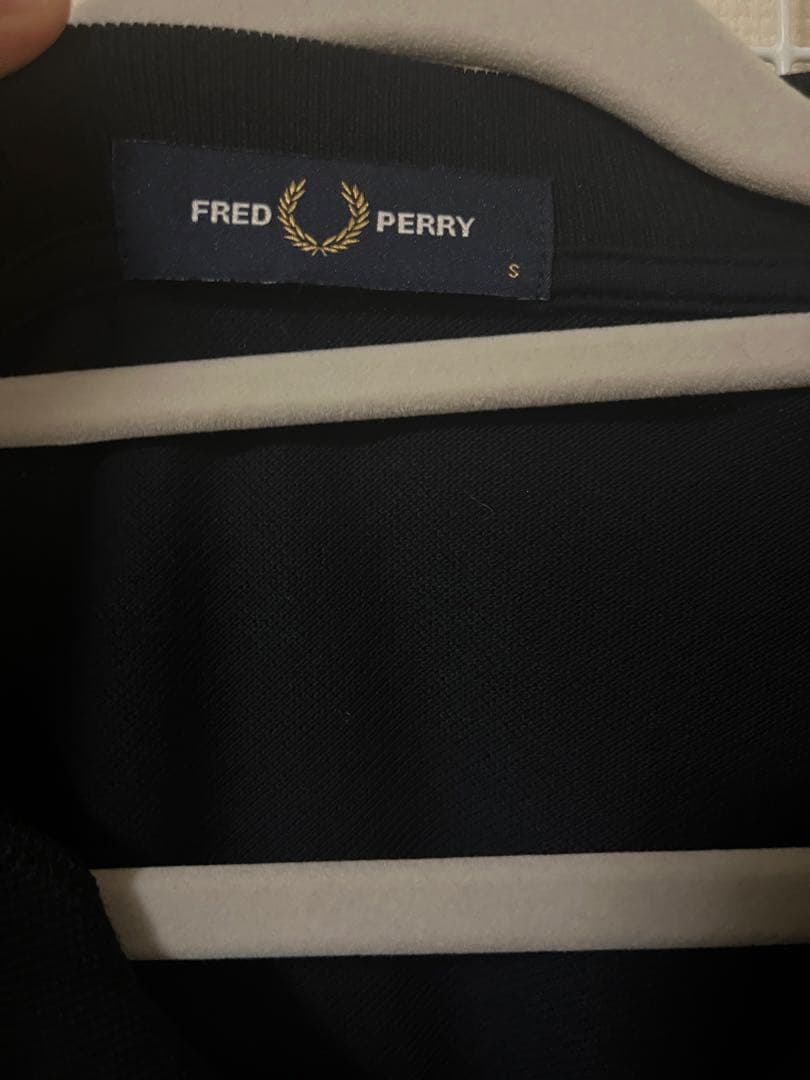 FRED PERRY 長袖ポロシャツ S ネイビー