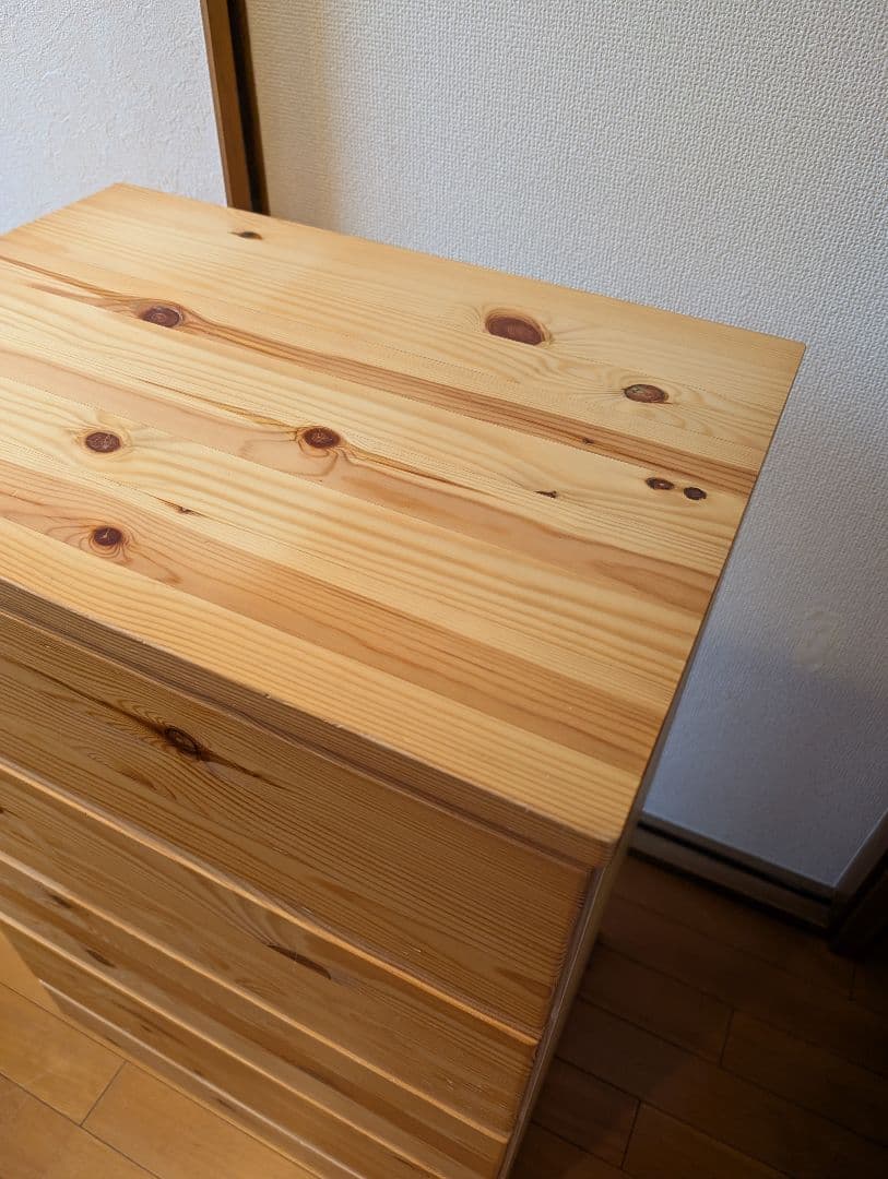 《送料込》無印良品 パイン材チェスト4段 木製家具 衣類収納 タンス廃盤品