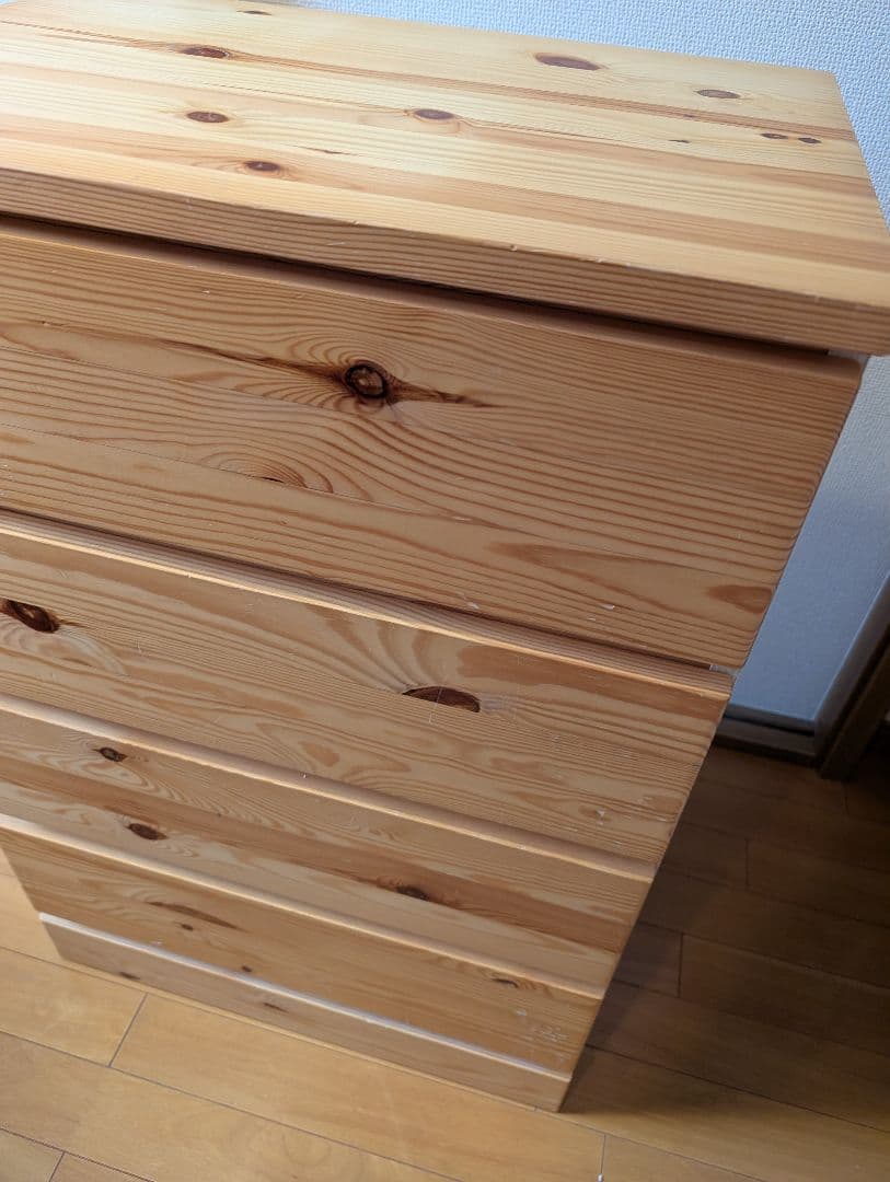 《送料込》無印良品 パイン材チェスト4段 木製家具 衣類収納 タンス廃盤品