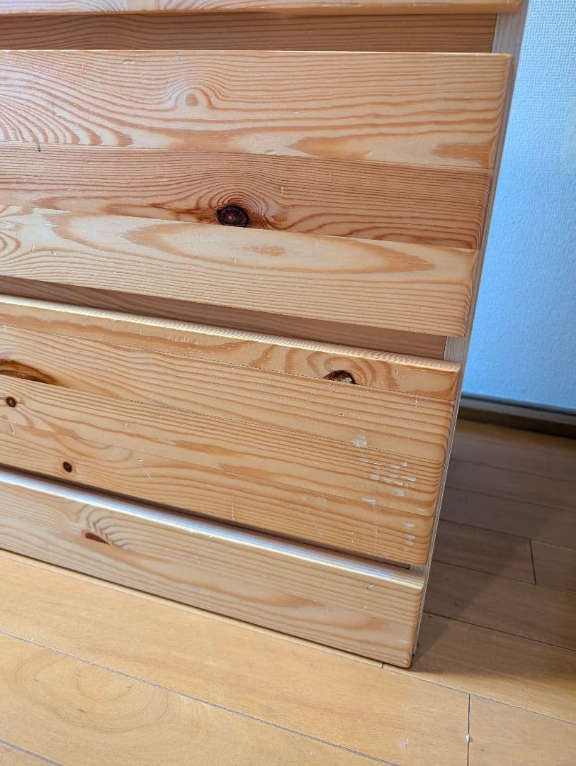 《送料込》無印良品 パイン材チェスト4段 木製家具 衣類収納 タンス廃盤品