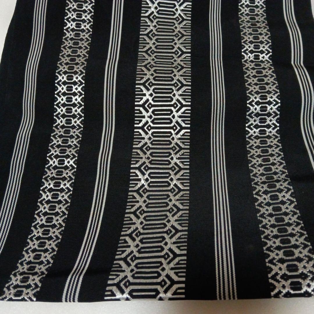 最終値下げ人気黒✕白絹献上帯長め新品